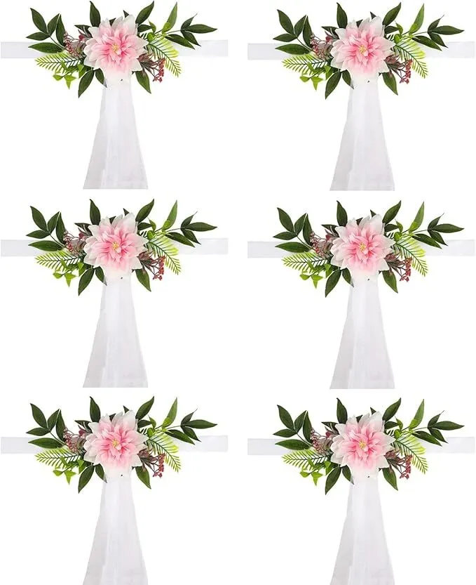 Pink Floral Chair Sashes