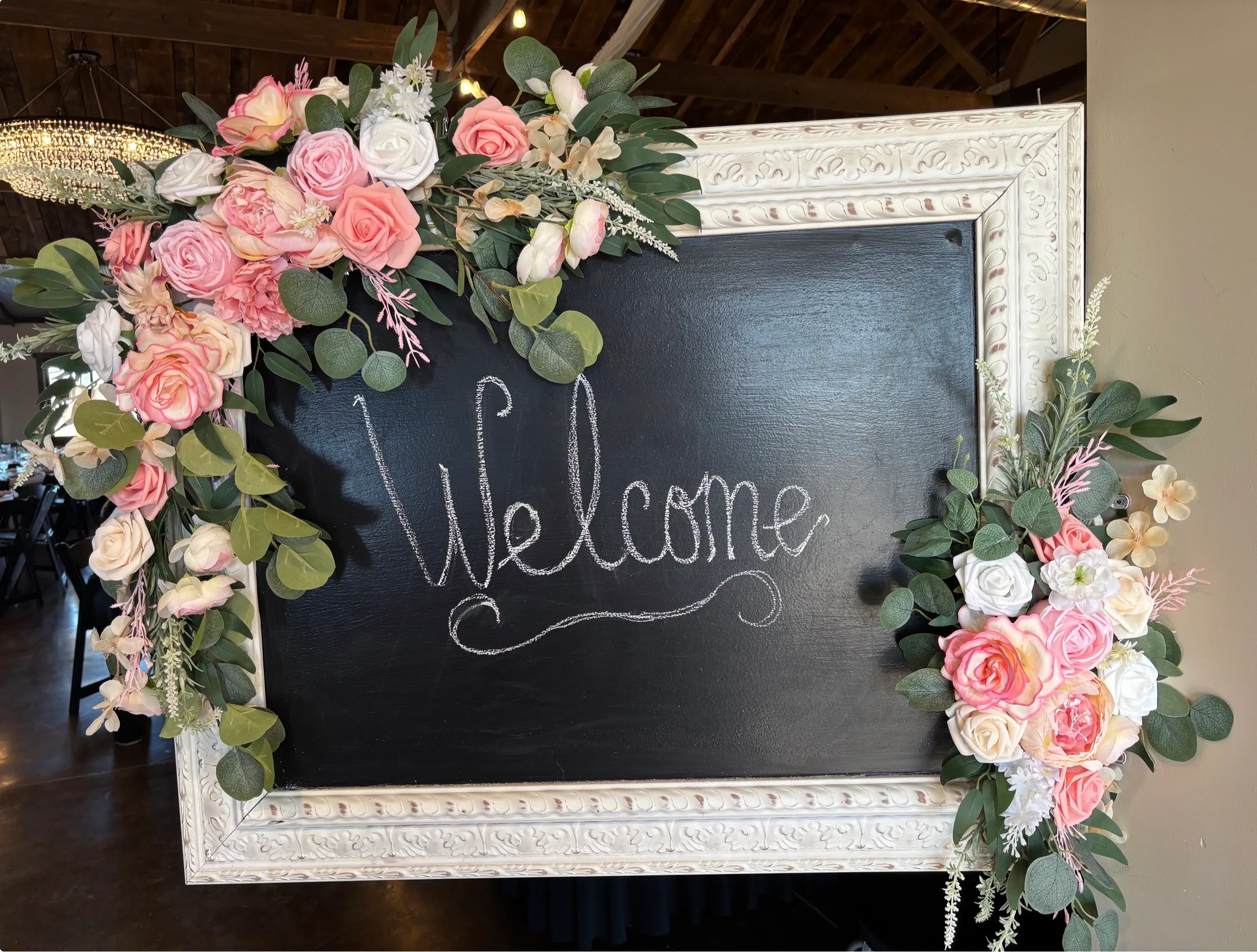 Blush 2 pc Floral Sign Swag