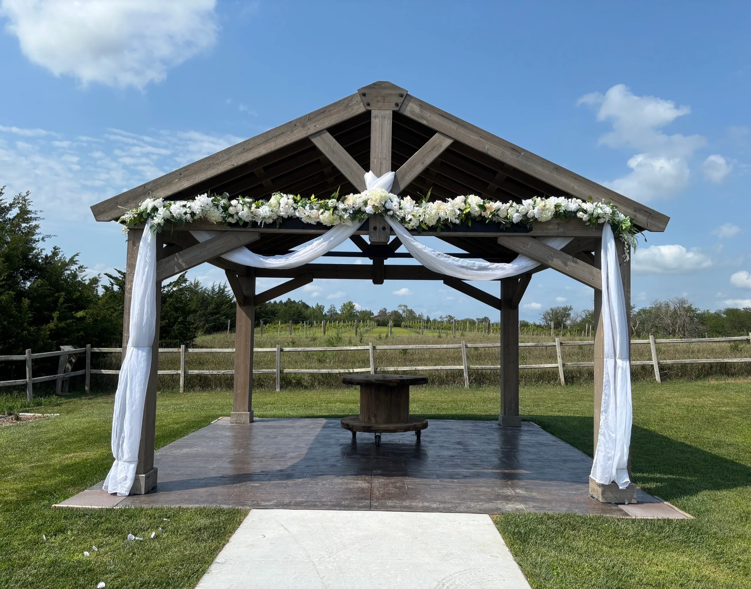 White 1 pc Floral Arch Swag Garland XL