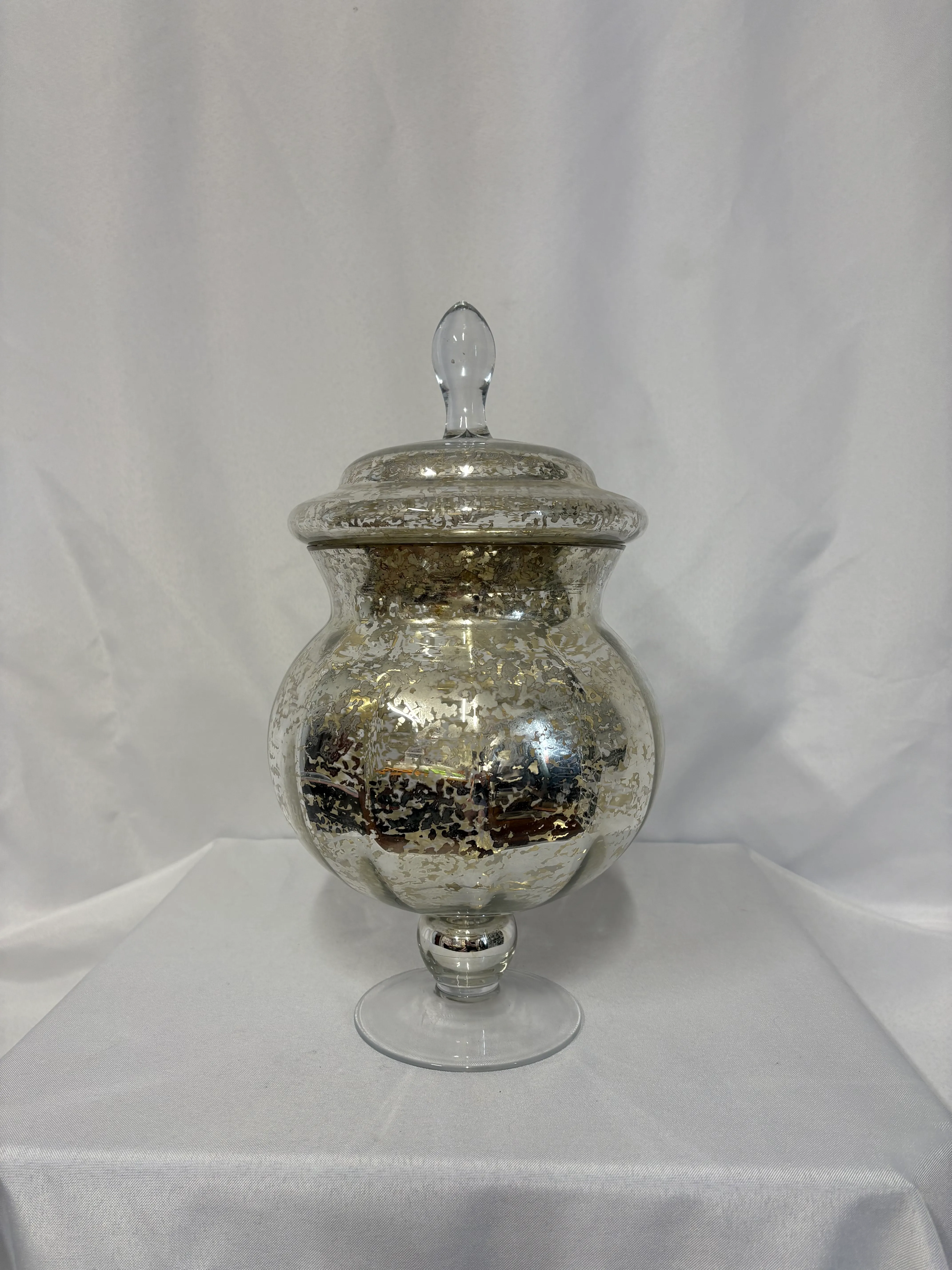 Mercury Glass Apothecary Jar w/ Lid
