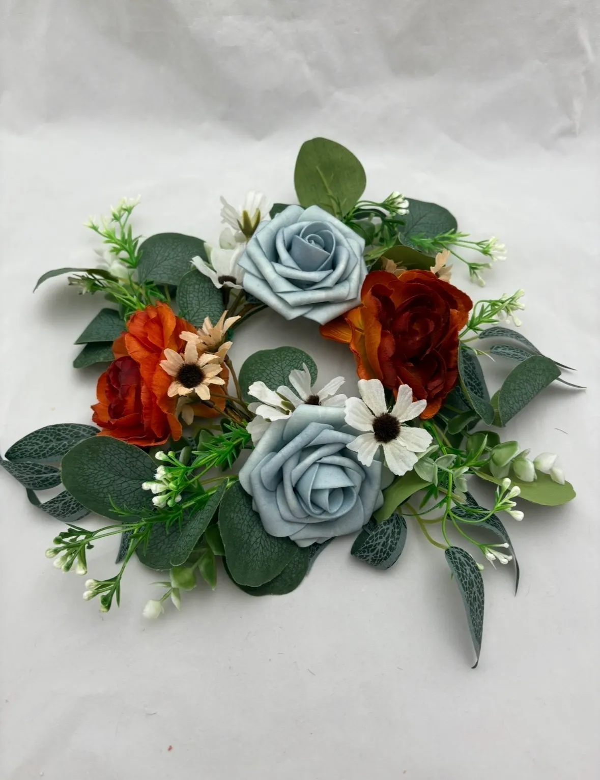 Blue & Terracotta Floral Ring