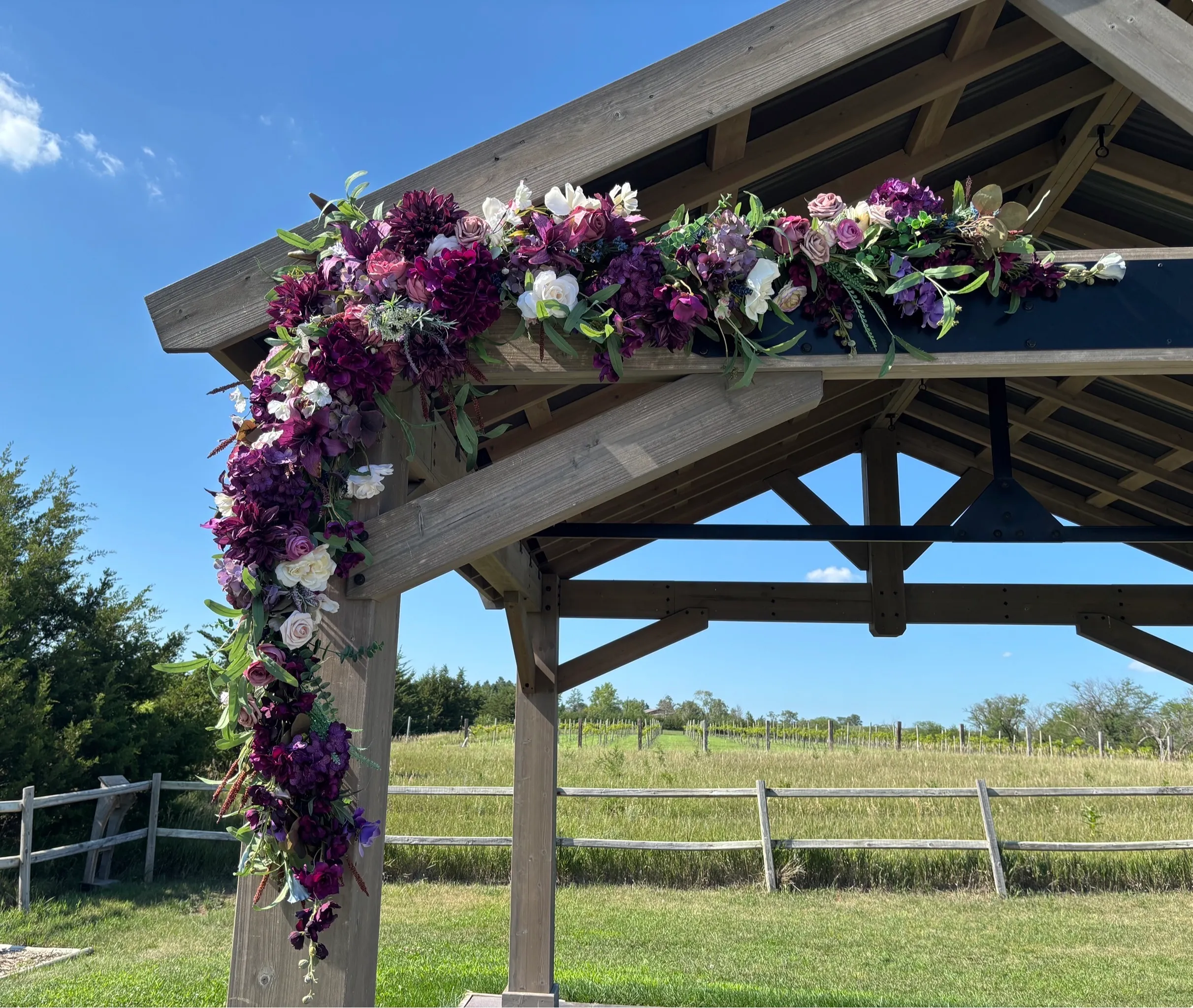 Plum 2pc Floral Arch Swag