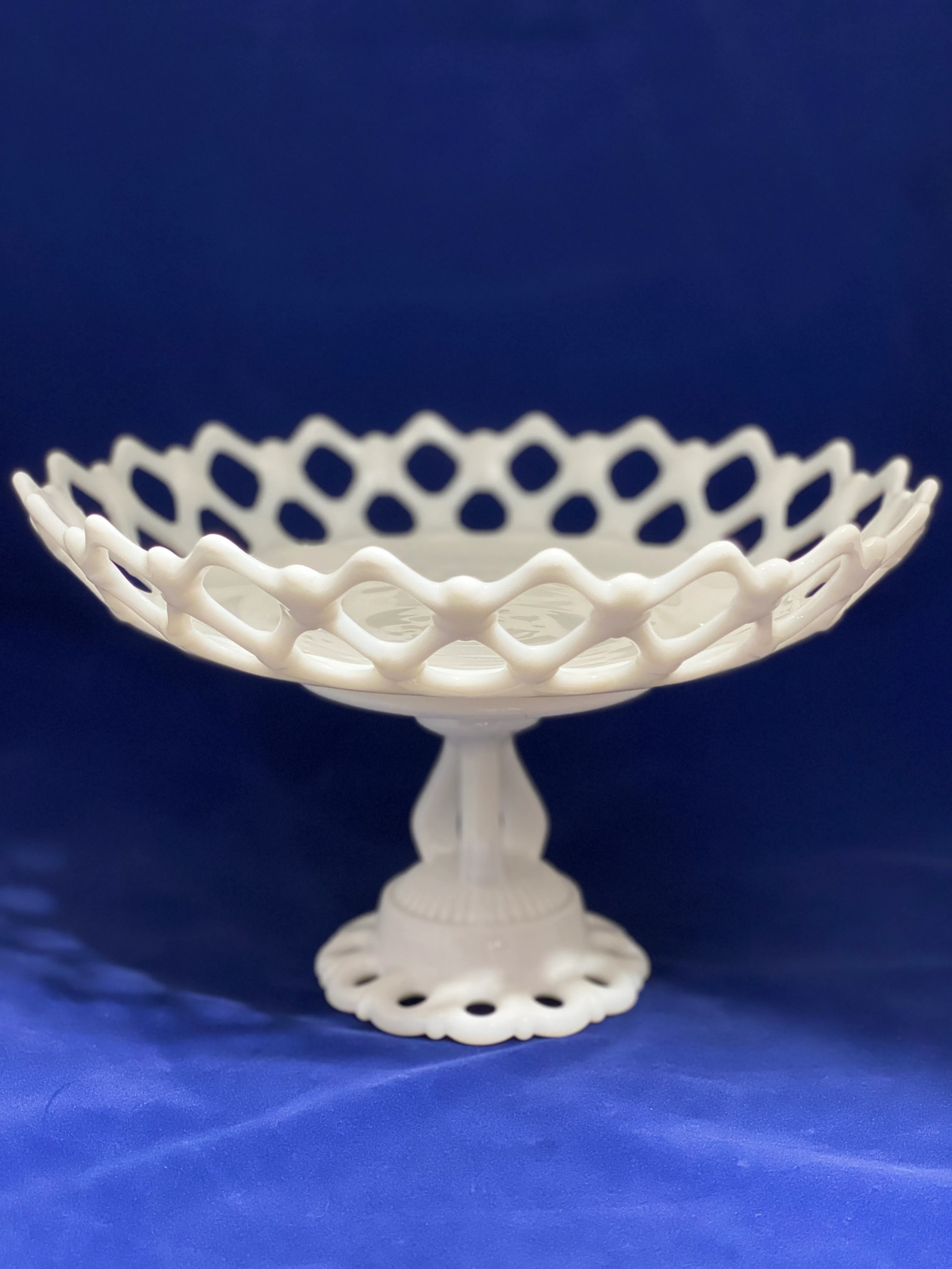 Milk Glass Cake Stand 1