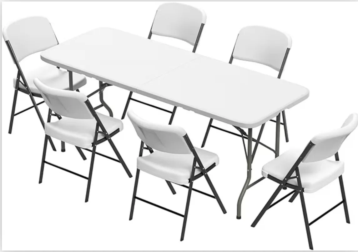 6ft Table + 6 Chairs Rental