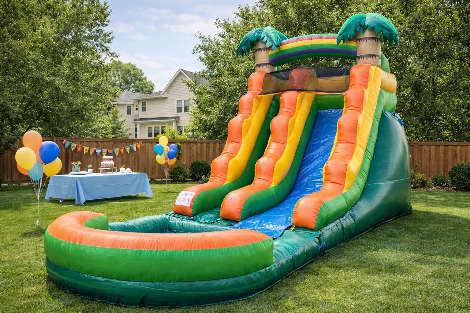 15’ Inflatable Tropical Water Slide