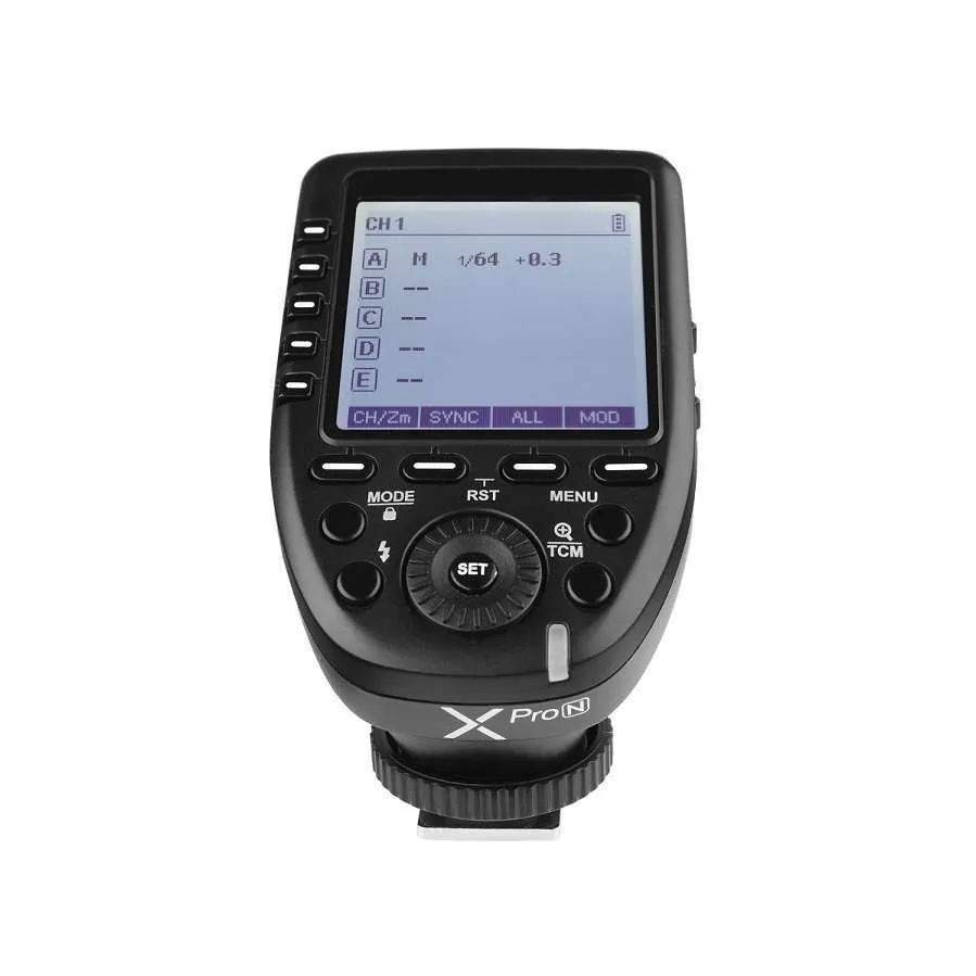 Godox Xpro-N E-TTL II 2.4G Wireless Flash Trigger High Speed Sync 1/8000s X System with LCD Screen Transmitter for Nikon (Black)