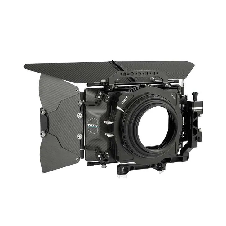 Tilta 6×6 Carbon Fiber Matte Box (Swing-away design with 19mm studio rod systems, Three filter stages, focal lengths between 16mm and 180mm)