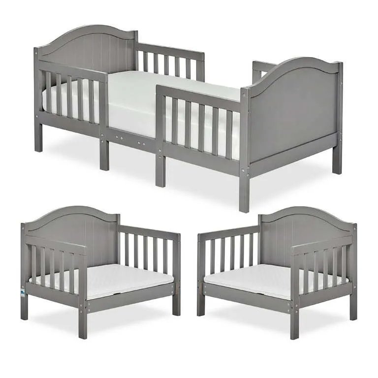 Dream On Me Portland 3 In 1 Convertible Toddler Bed in Steel Grey