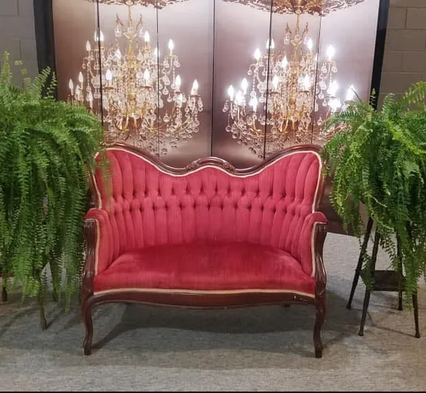 Red Victorian Loveseat
