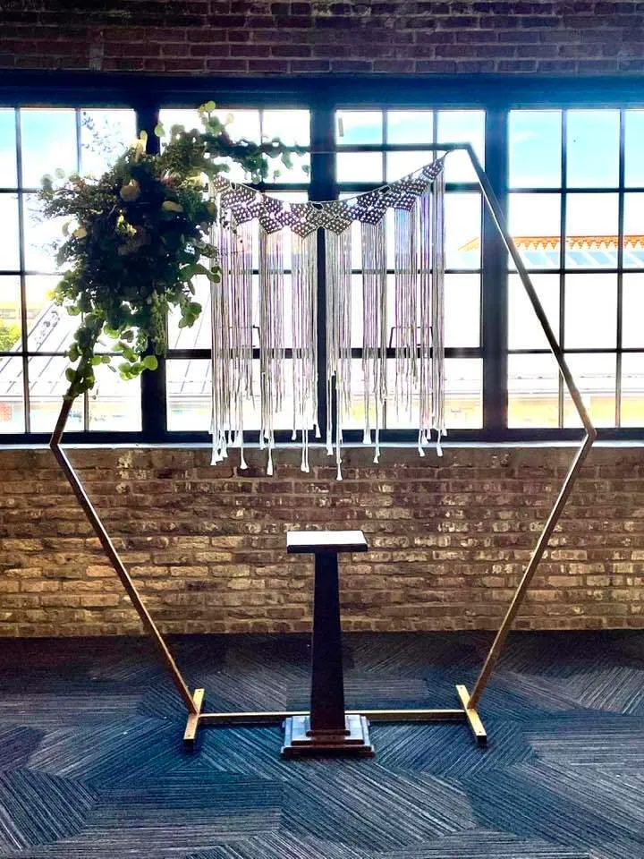 Gold Metal Hexagon Arch