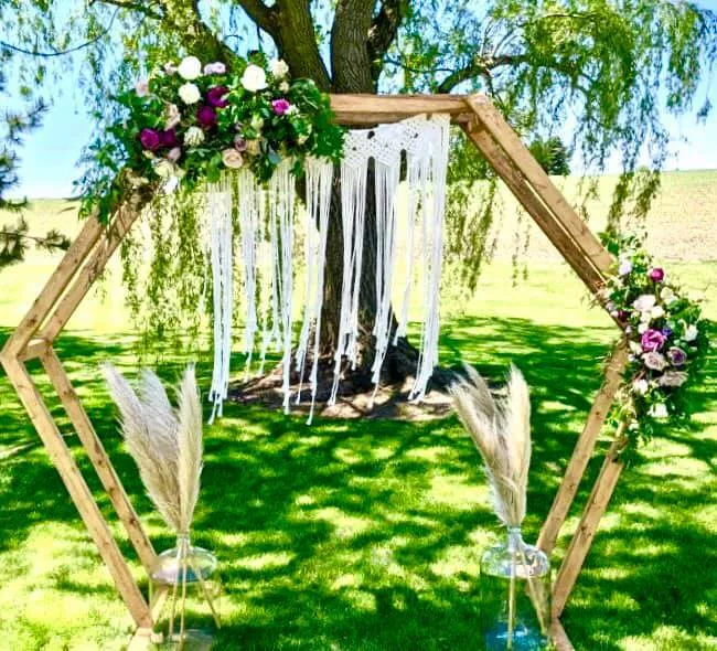 Wooden Hexigon Semi-Circle Arch