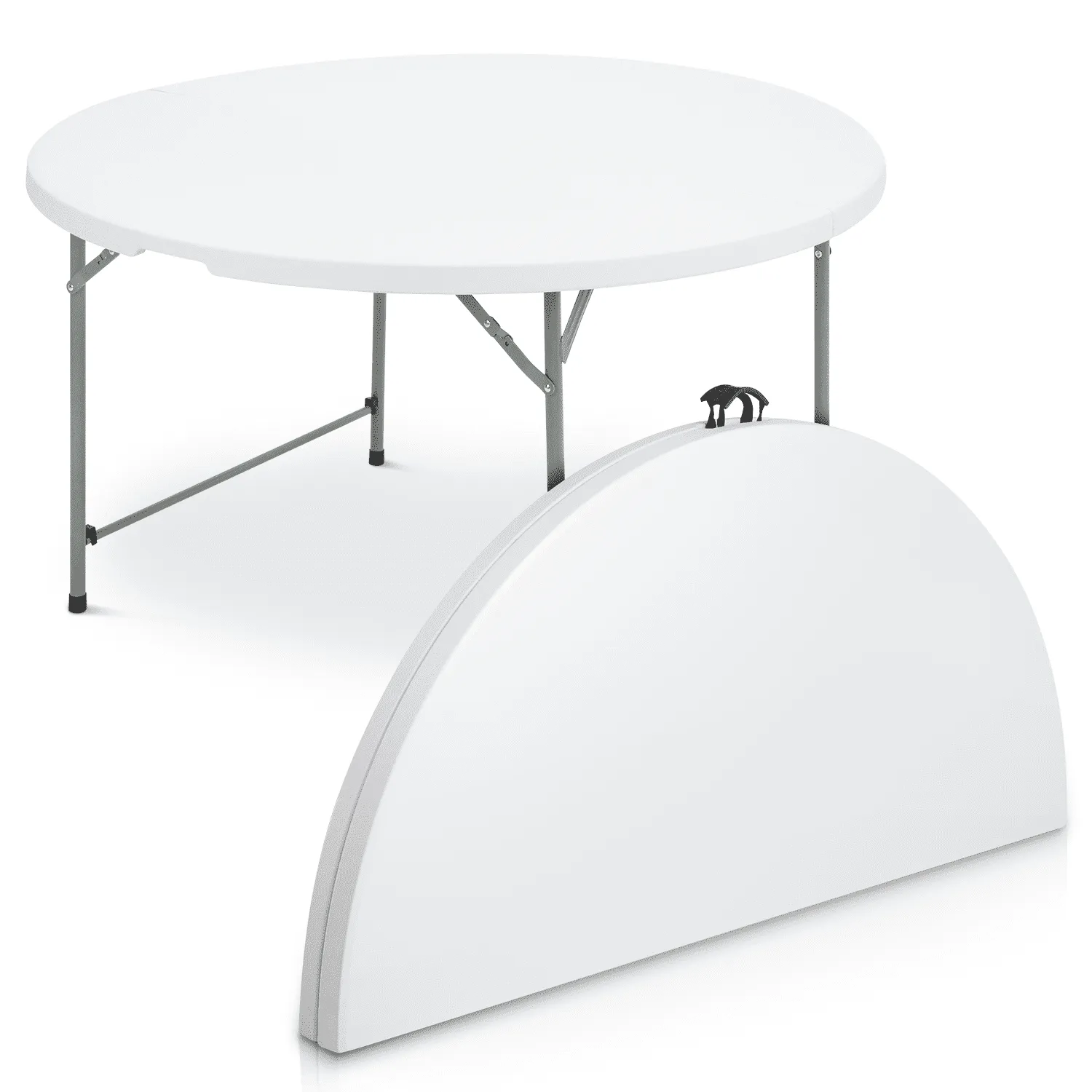 White Round Folding Table (Fits 6-8 persons-60 Inches)