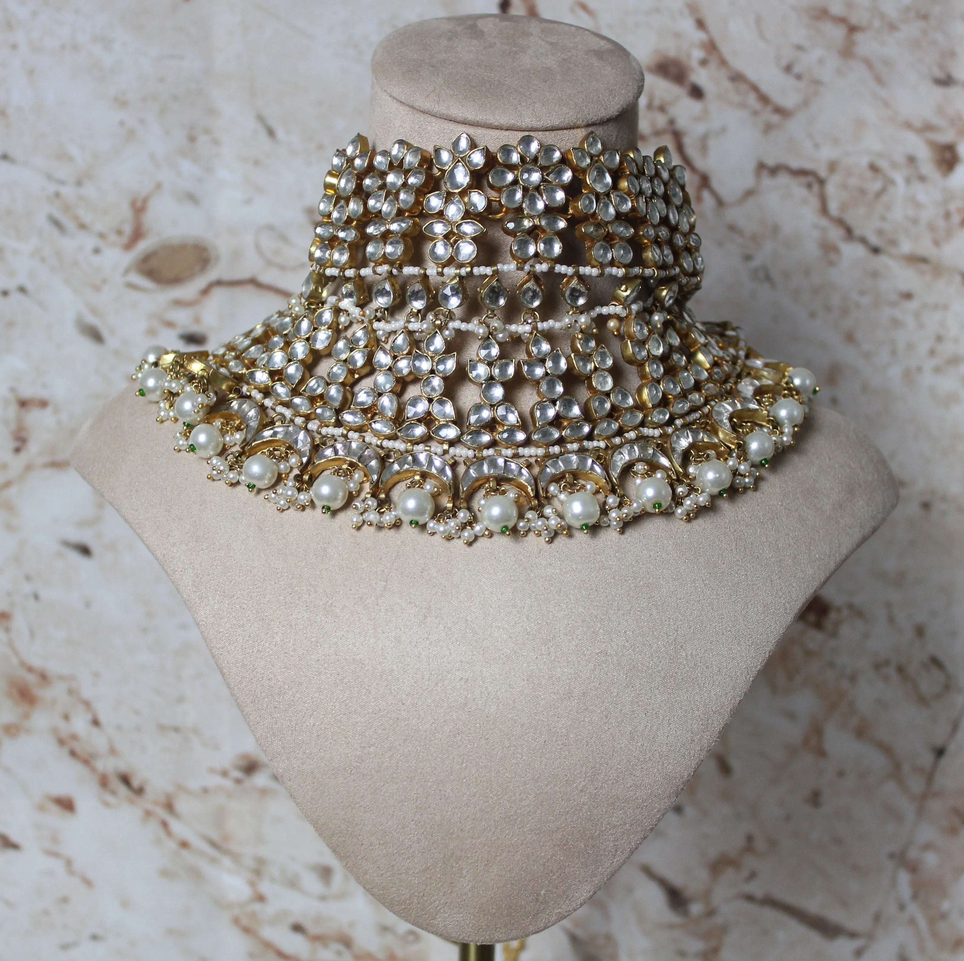 Amara Pachi Kundan Bridal Set in Gold