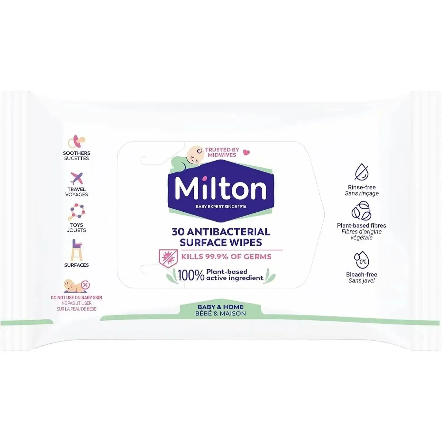 Milton 30 Anti bacterial Surface Wipes