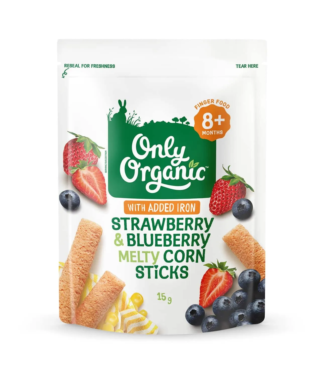 Only Organic Strawberry & Blueberry Melty Corn Sticki