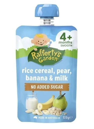 Rafferty Garden Rice Cereal, Pear, Banana and Milk 