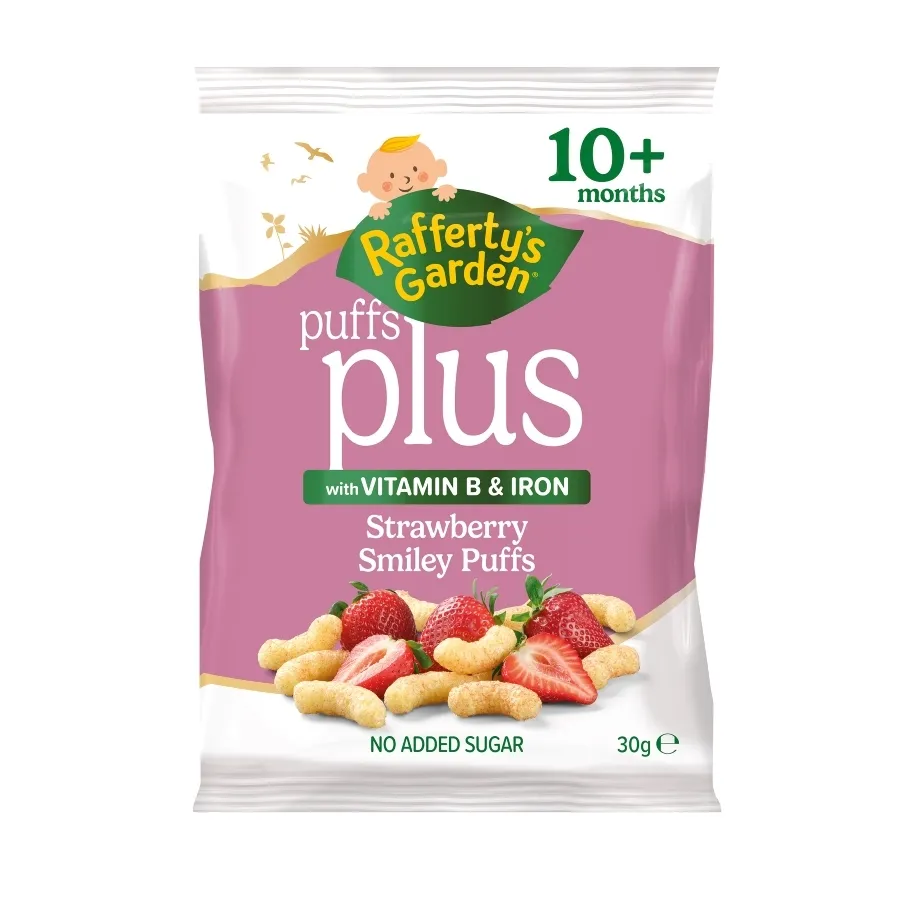 Rafferty's Garden - Puffs Plus Strawberry Smiley Puffs 10m+ 30g