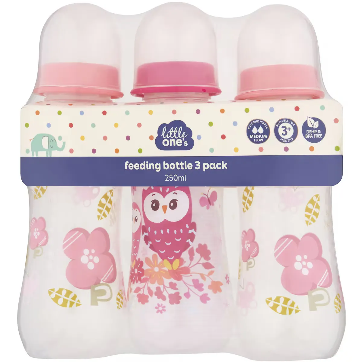 Little One's Feeding Bottles Assorted 3 Pack