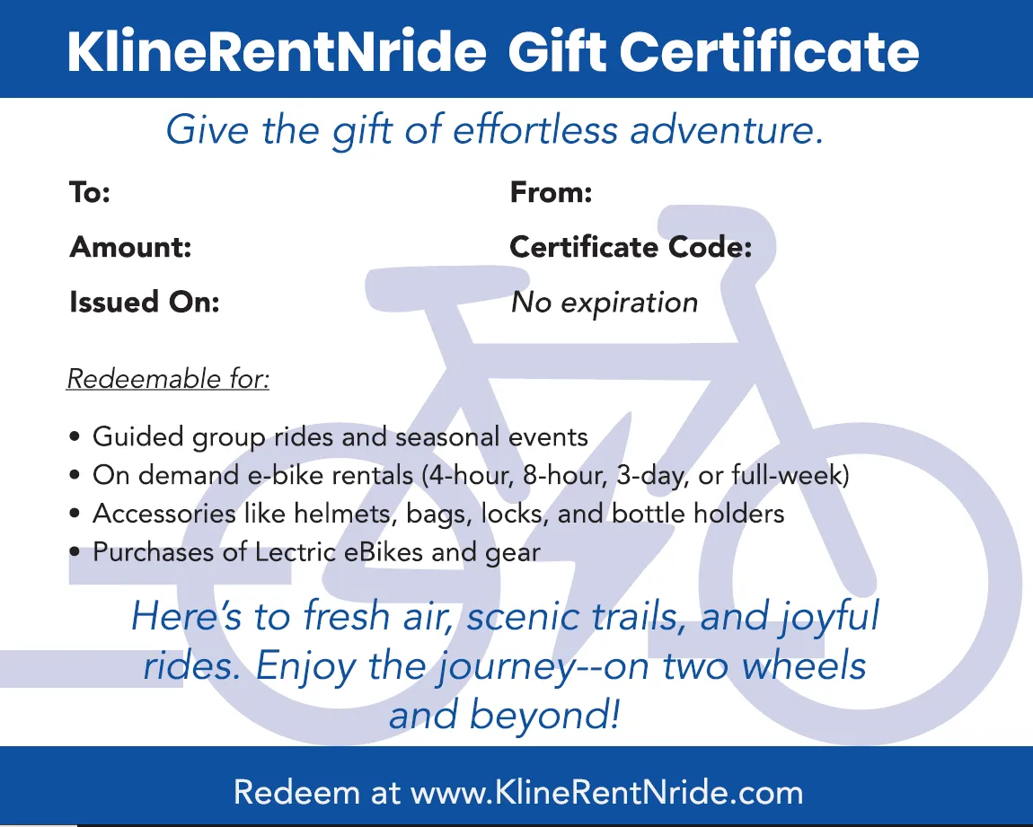 KlineRentNride Gift Certificate
