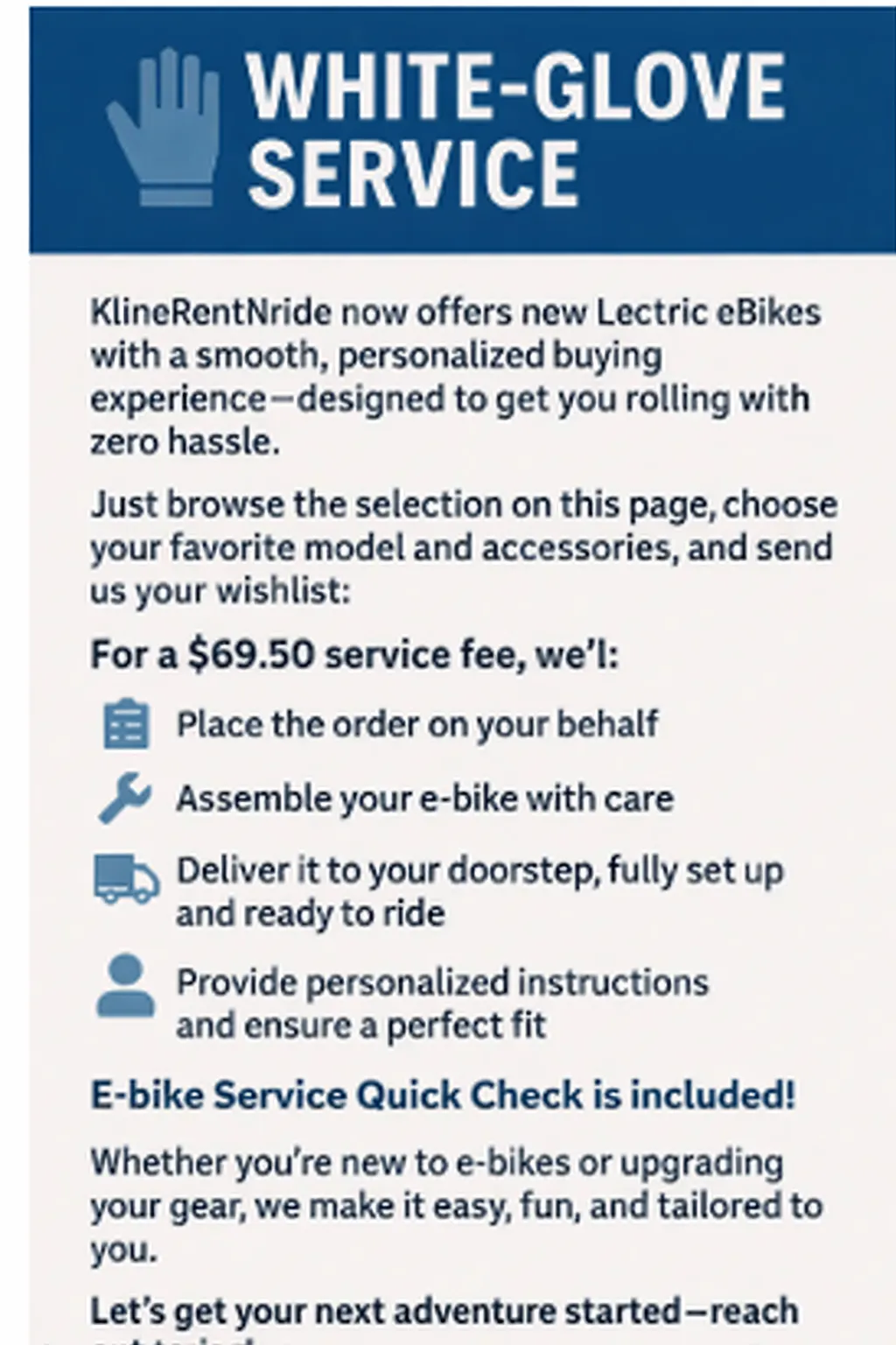 New eBike White Glove Service