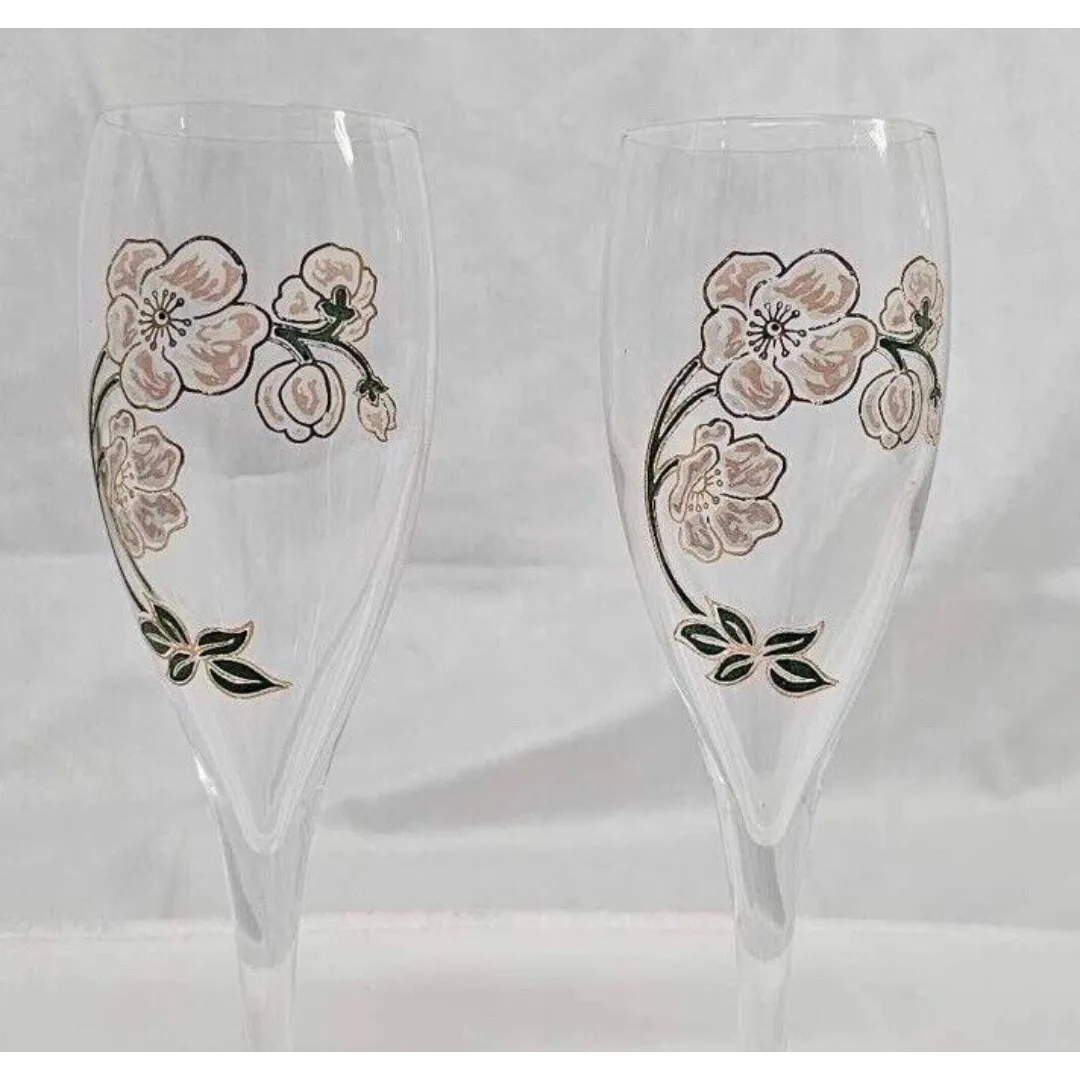 Vintage Perrier Jouet Champagne Flutes