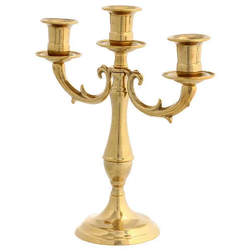Gold Candelabra (3) Candles 