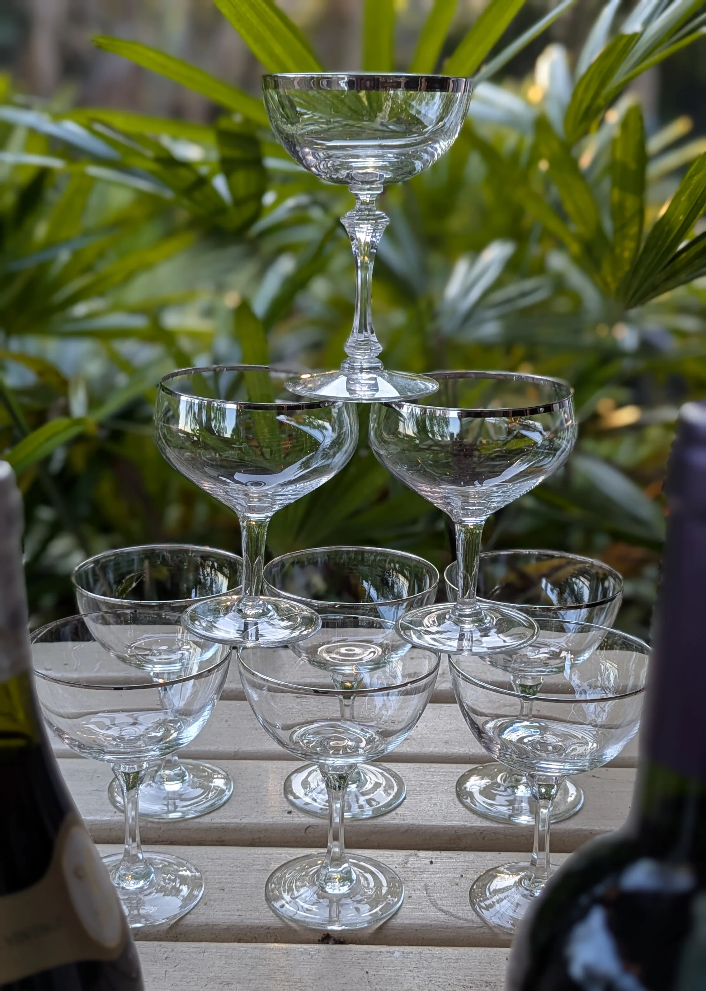 Silver-Rimmed Coupe Tower