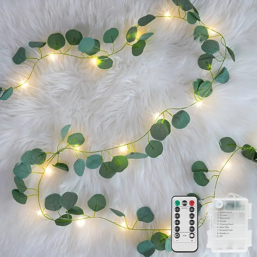 Ivy & Eucalyptus Garland with Fairy Lights 