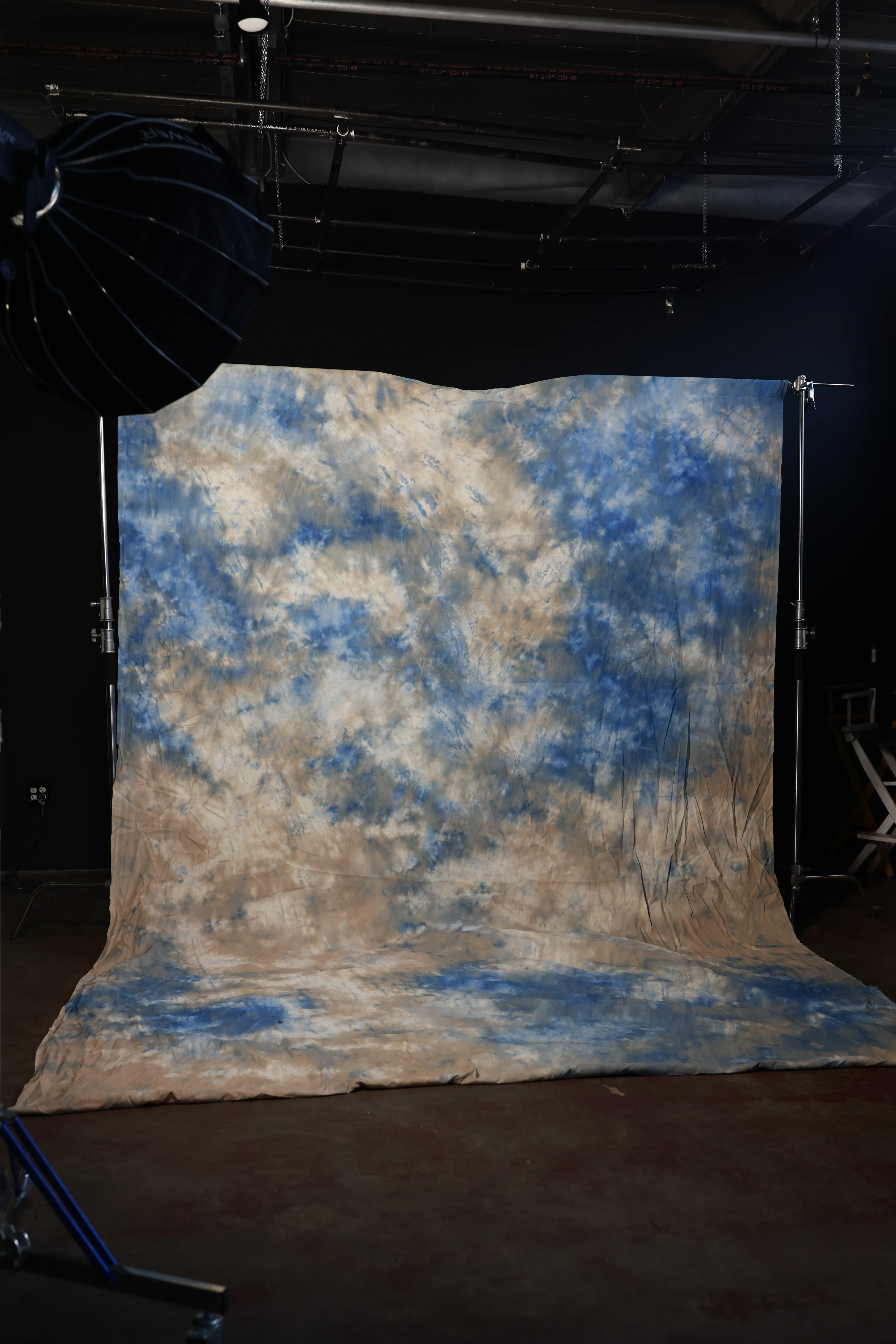 Blue & Gold Tie Dye backdrop