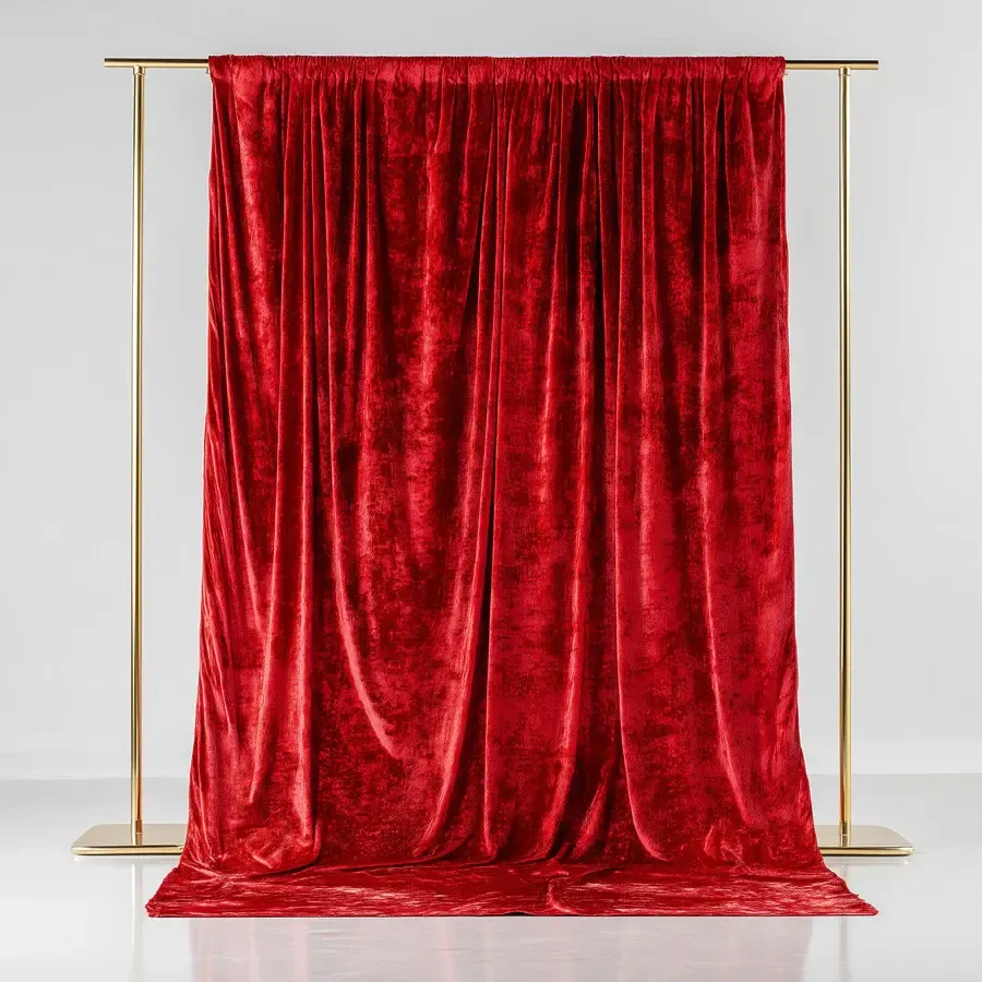 Crushed Red Velvet Fabric