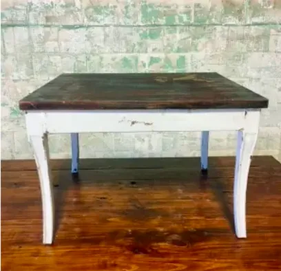Stained Wood and Grey Table