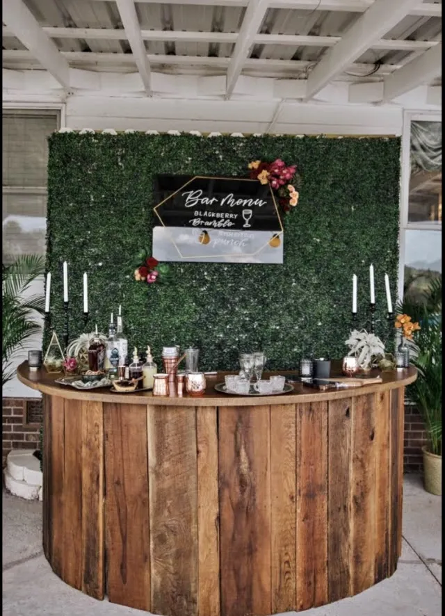 Semi-Circle Stained Wood Bar