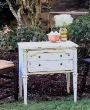 White Side Table with Drawers
