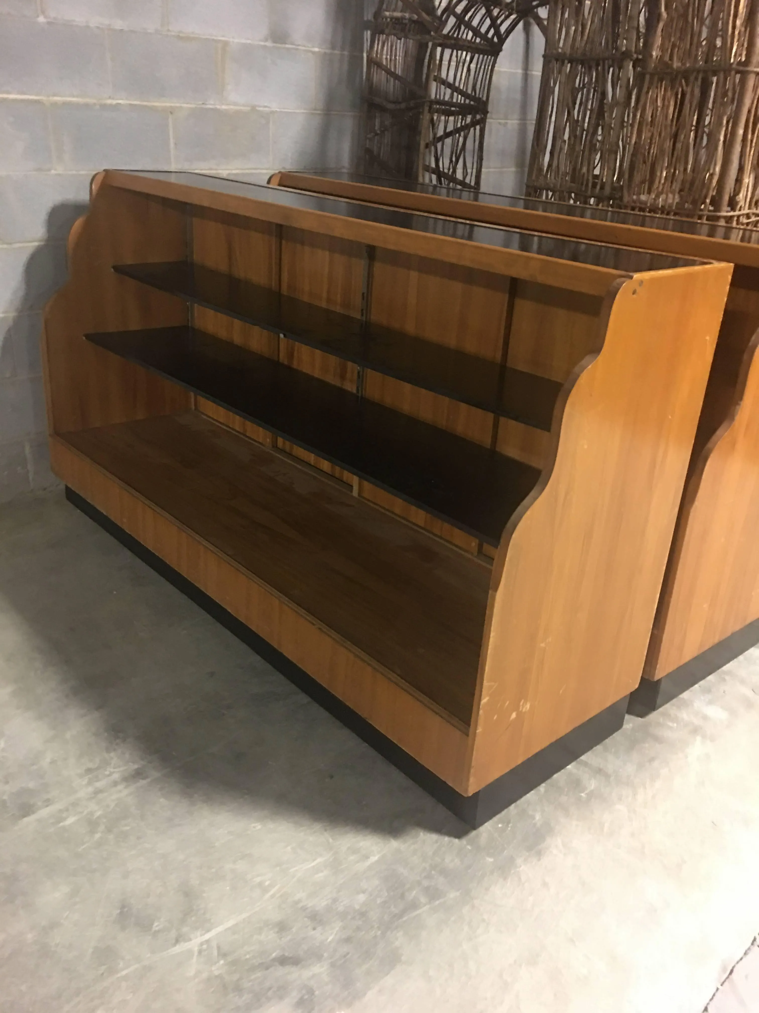 Vintage Display Case Stained Wood Bar