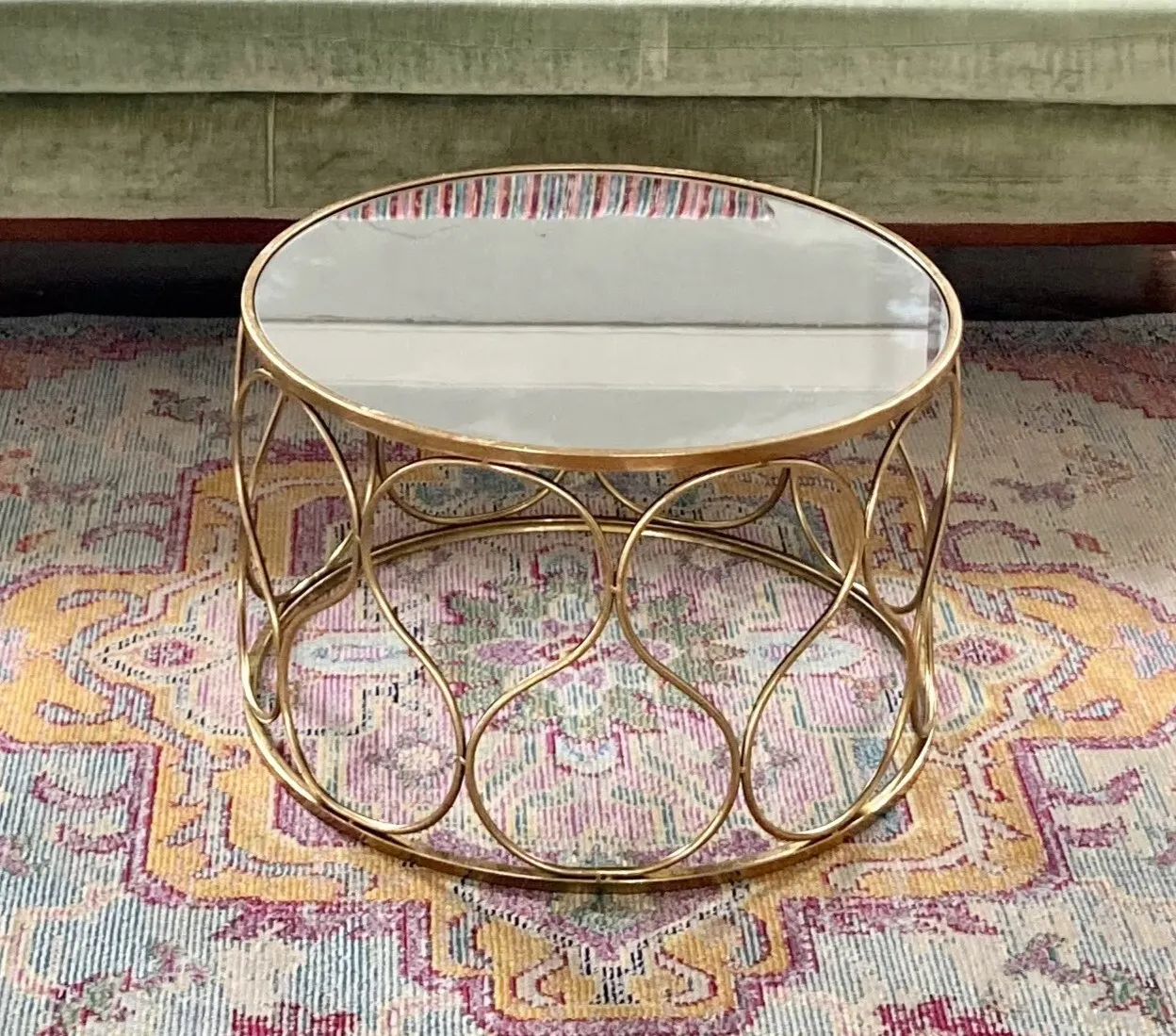 Mirror and Gold Coffee Table