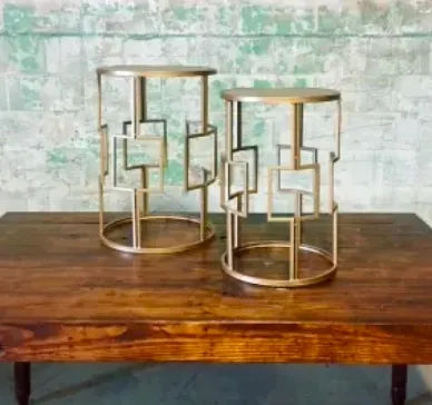 Gold Geometric Side Tables