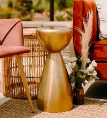 Gold Hourglass Side Table