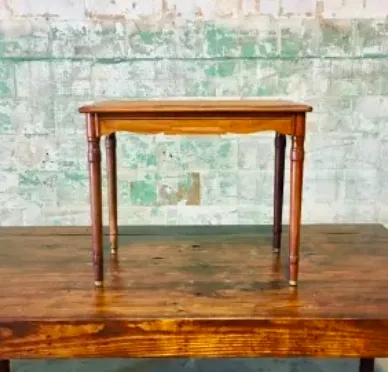 Wood Table with Cane Details