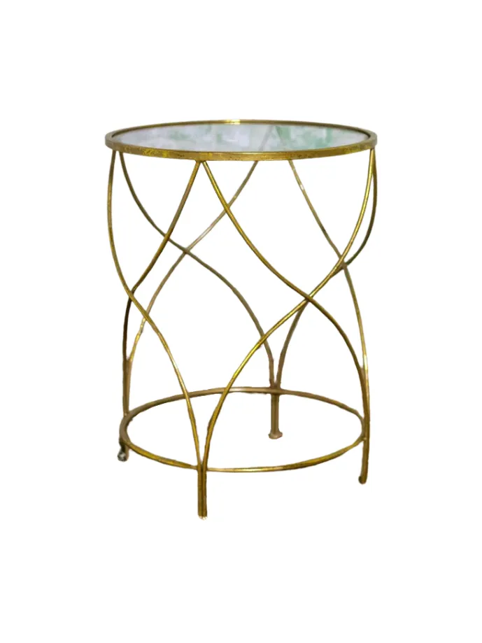 Gold and Glass Accent Table