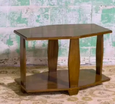Retro Stained Wood Accent Table