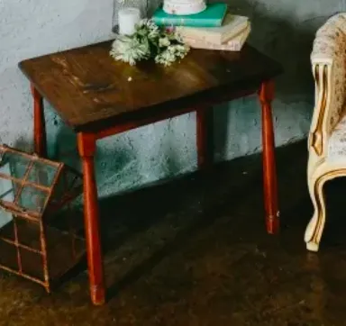 Ornate Stained Wood Side Table