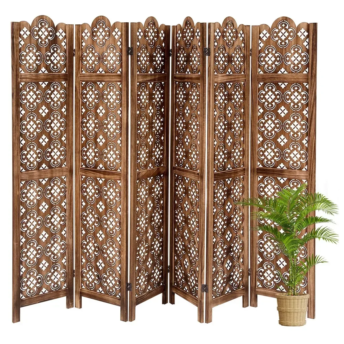Stained Wood Privacy Screen