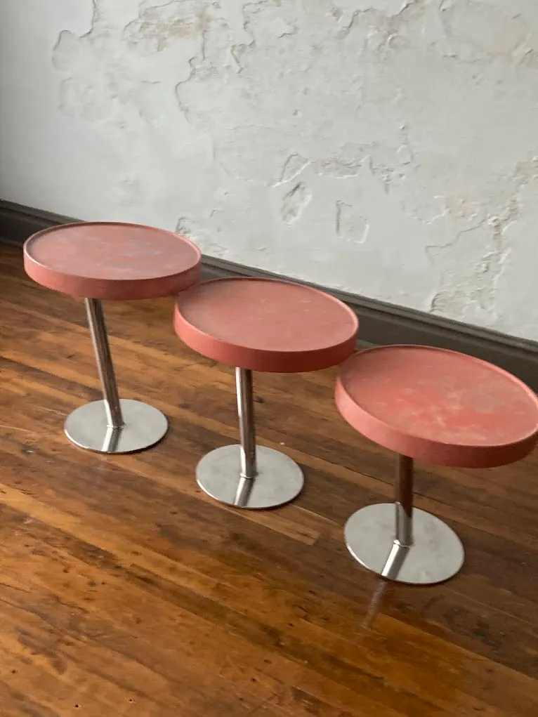 Retro Terracotta and Chrome Tables