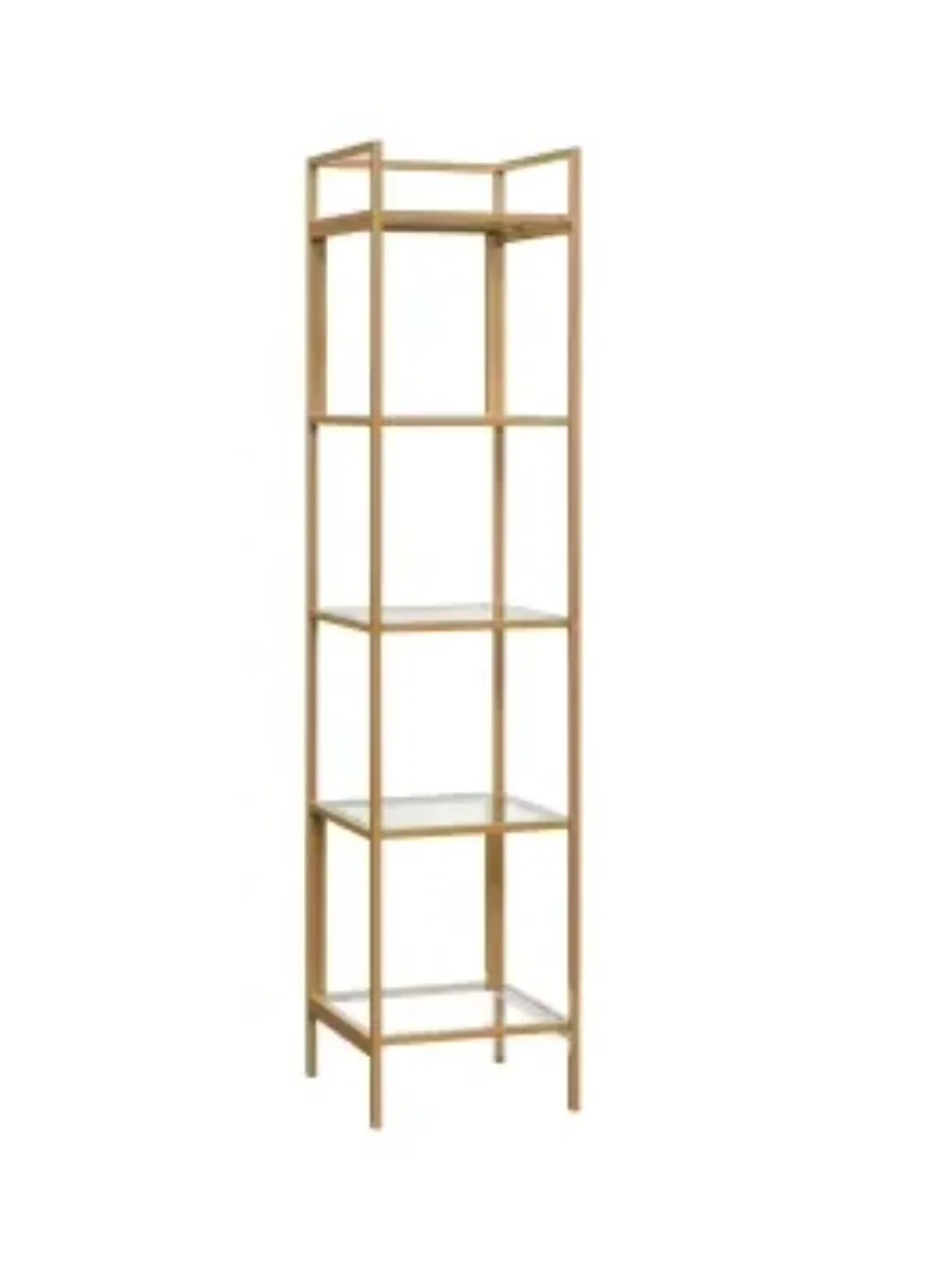 Narrow Gold and Glass Shelf