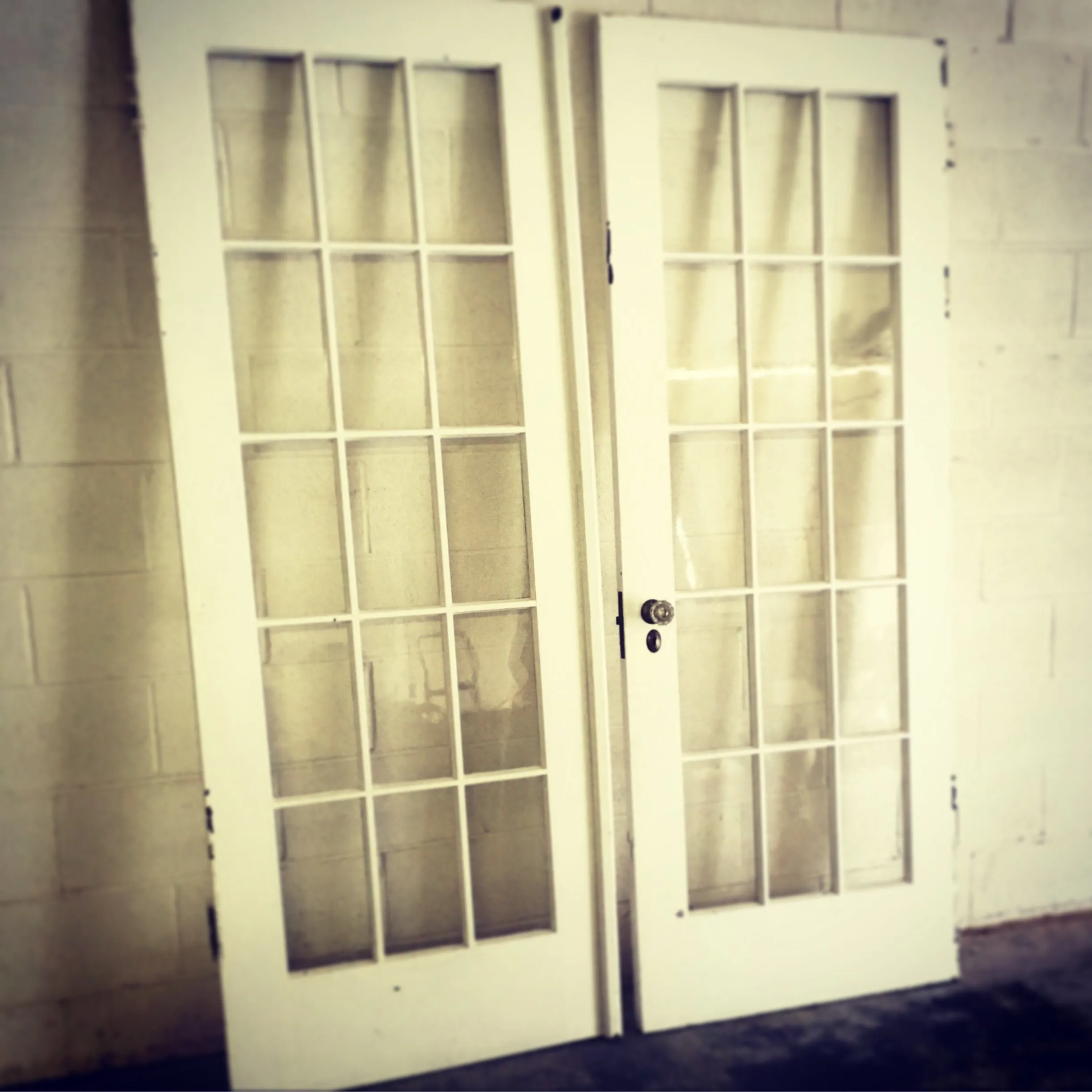 Vintage White French Doors