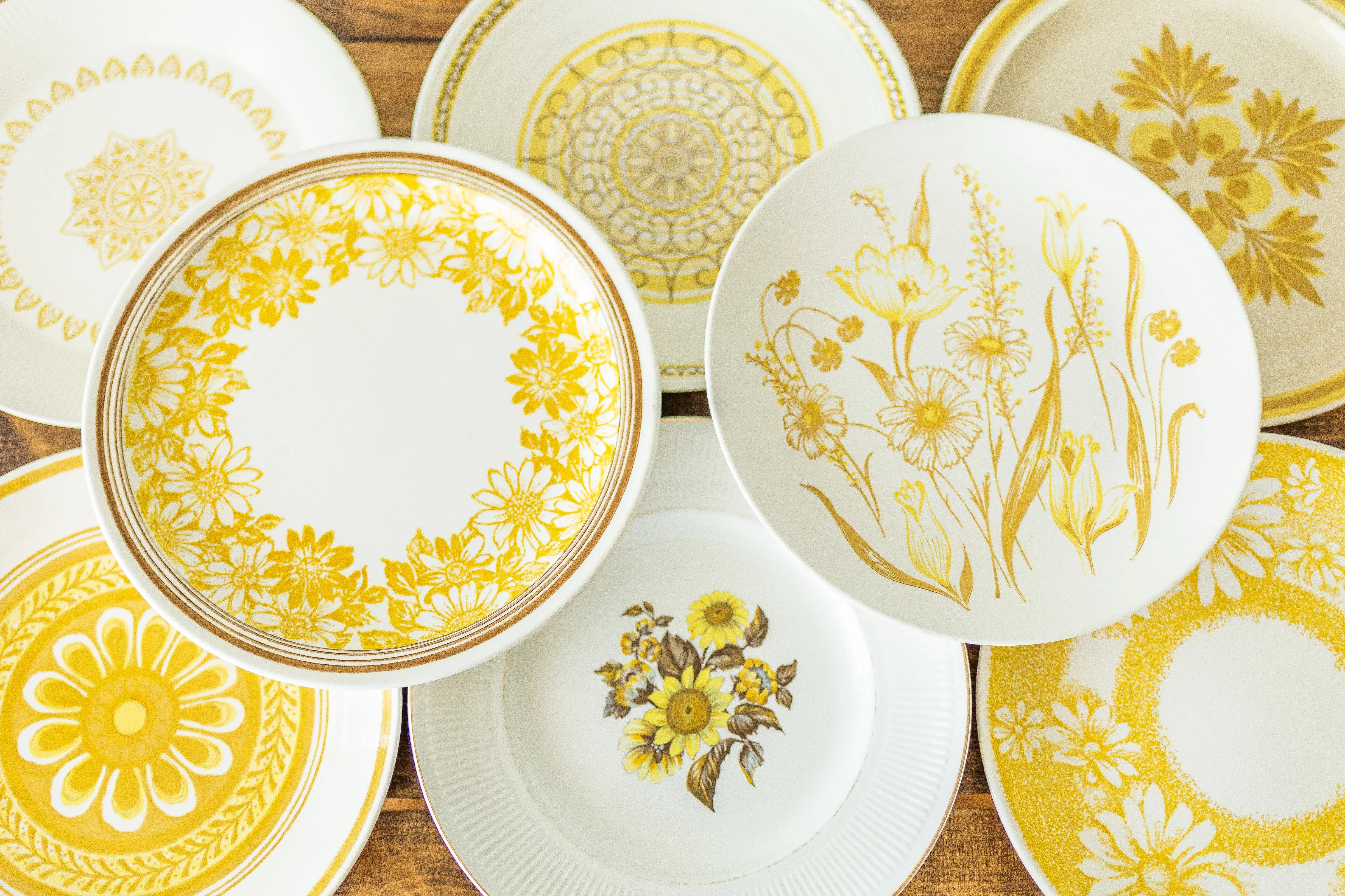 Yellow Funky Boho Plates