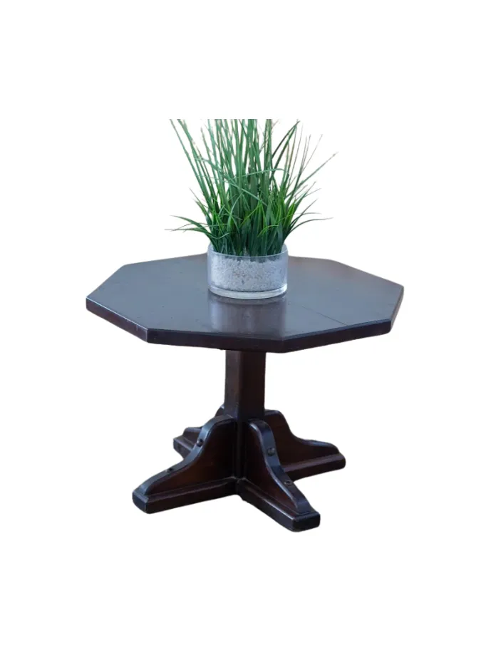 Octagon Stained Wood Accent Table