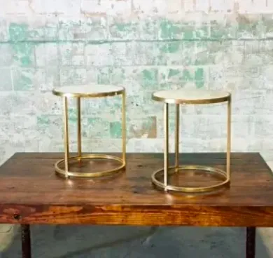 Gold and Marble Side Tables