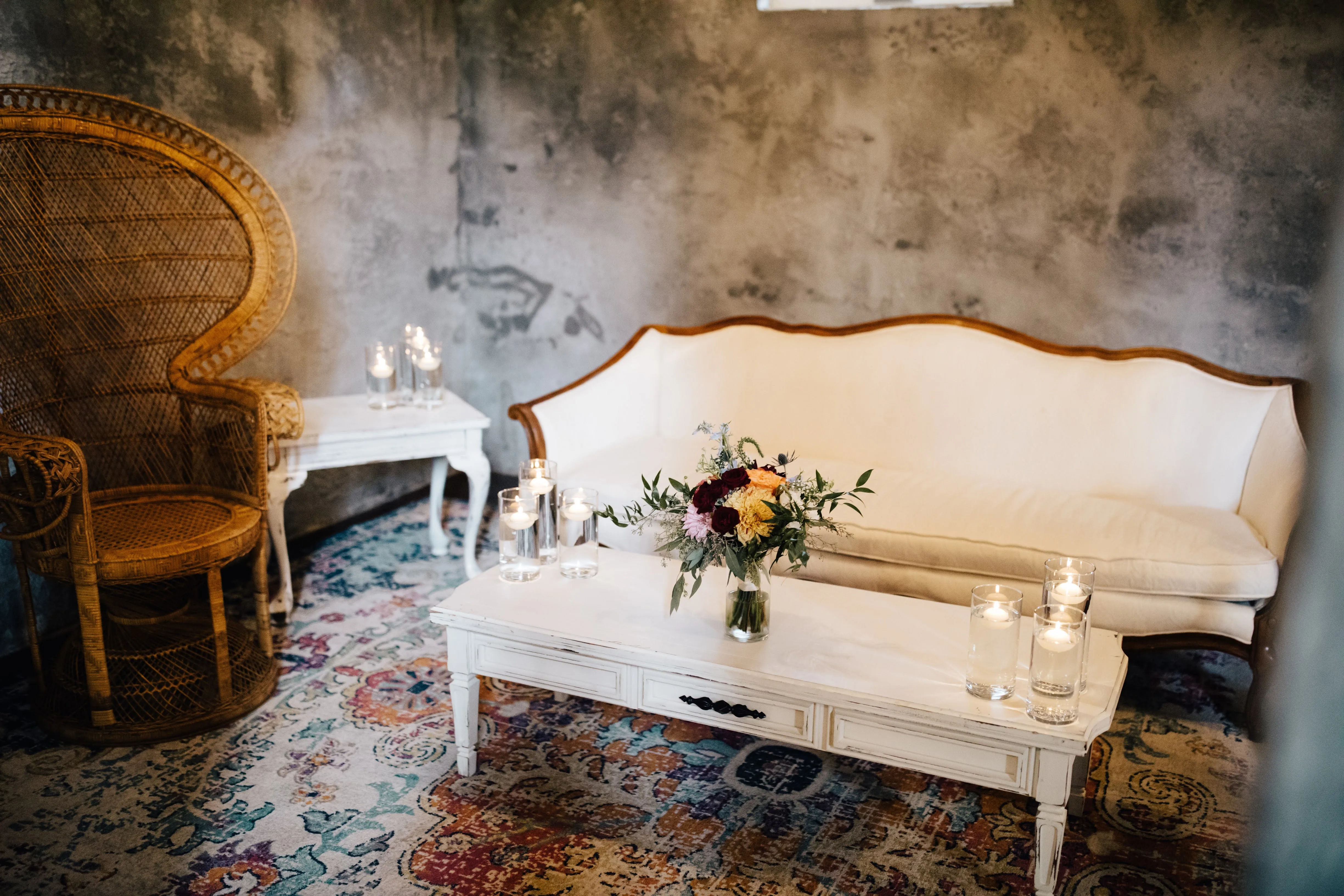 Cream Distressed Coffee Table