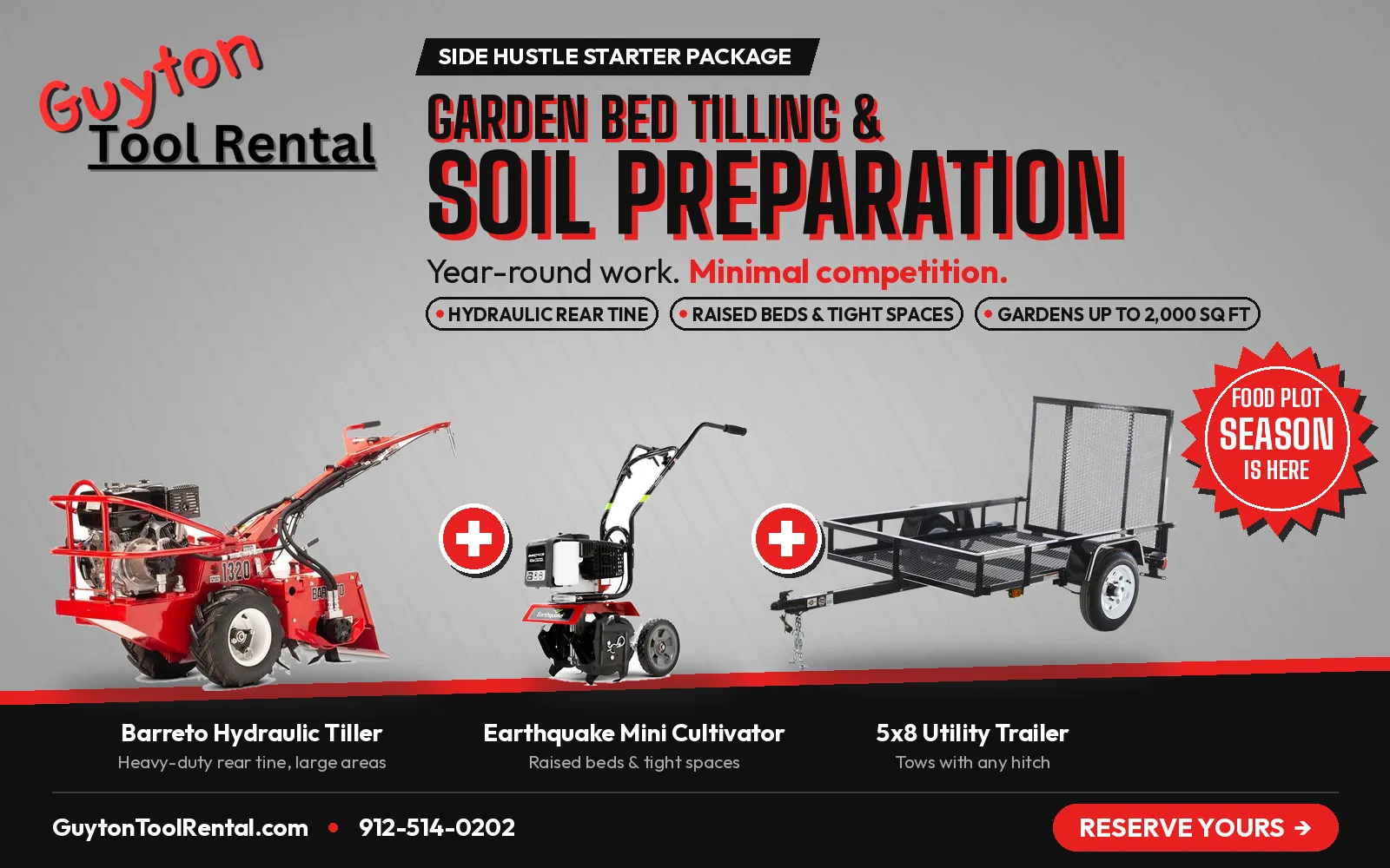 Garden Bed Tilling & Soil Preparation Package